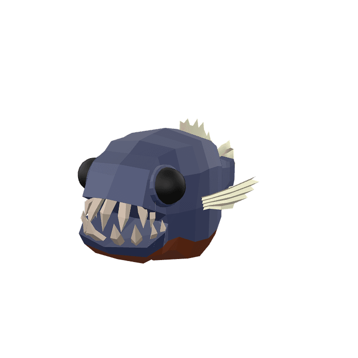 Piranha, Fish, Red 3D model. Free for use.