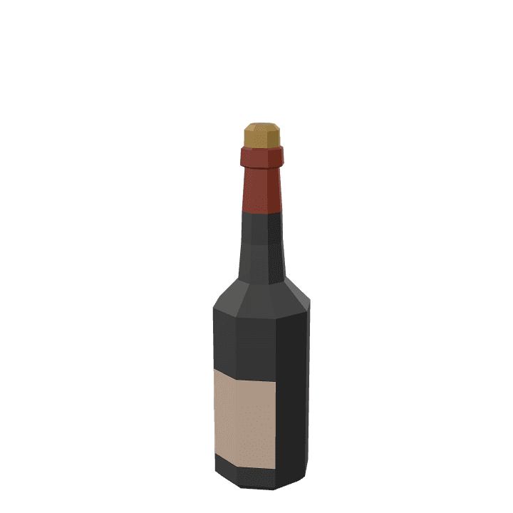 Bottle, Glass, Dark-green 3D model. Free for use. - Image 1