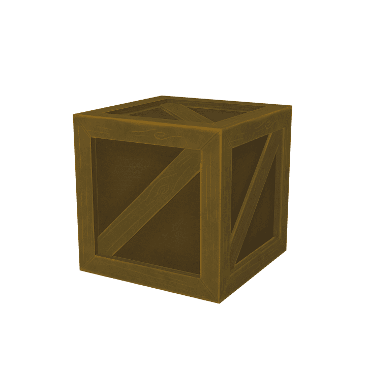 Wooden box, Low-poly, Wood 3D model. Free for use. - Image 1
