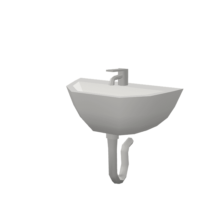 Bathroom-sink, Sink, White 3D model. Free for use. - Image 1