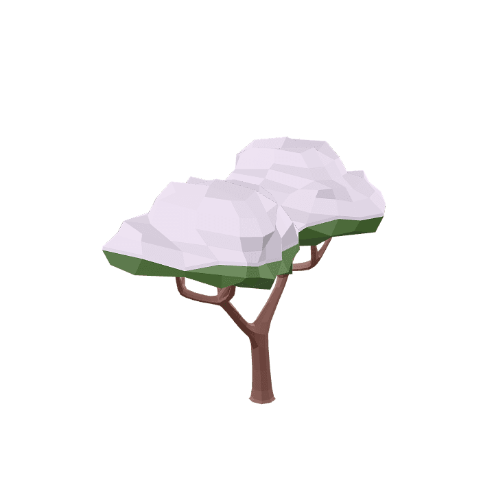 Common-tree, Snow, Tree 3D model. Free for use. - Image 1