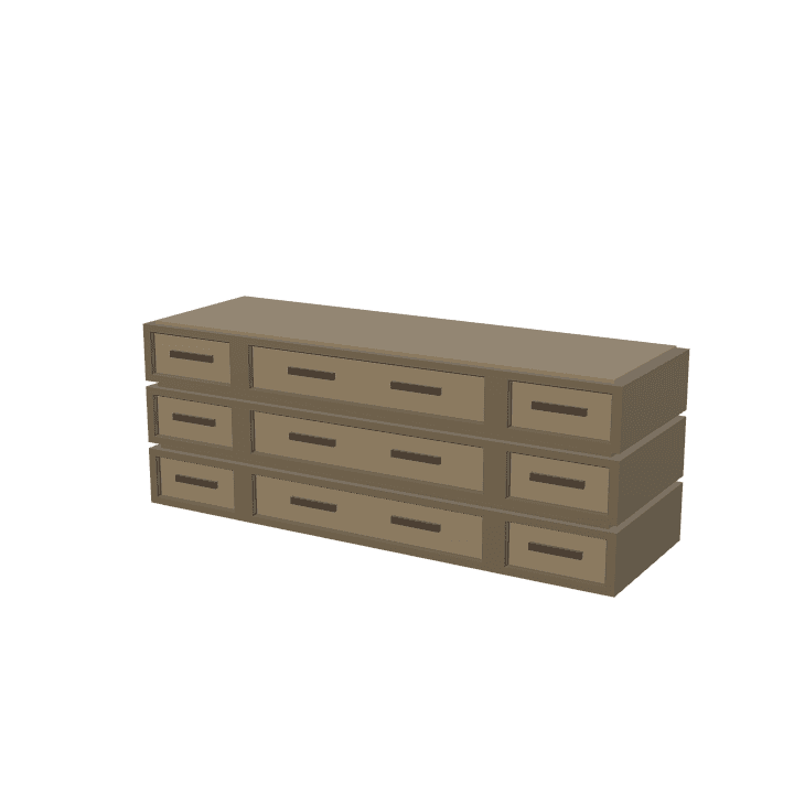 Drawer, Wood, Brown 3D model. Free for use. - Image 1