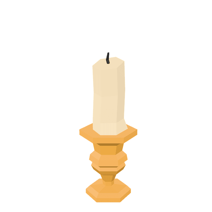 Candle, White, Wax 3D model. Free for use. - Image 1