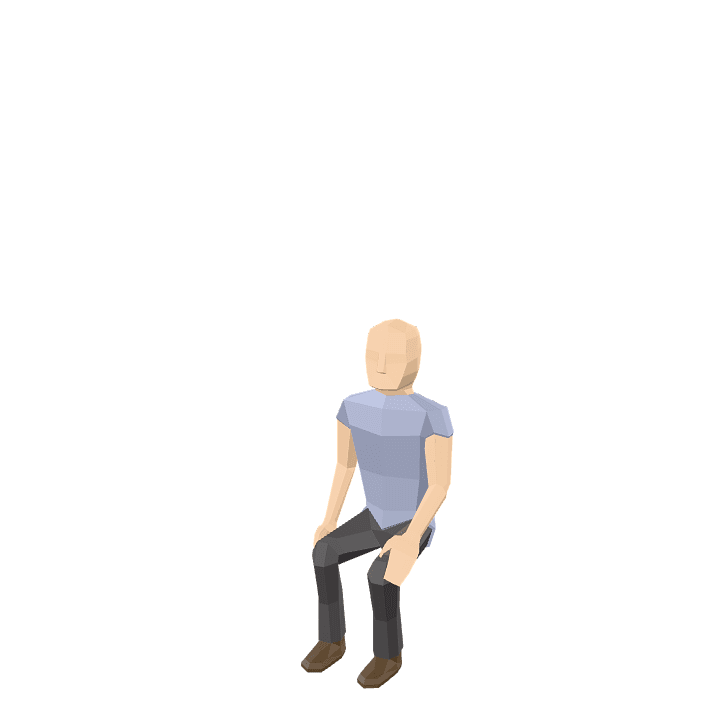 Male-character, Man, Sitting 3D model. Free for use. - Image 1