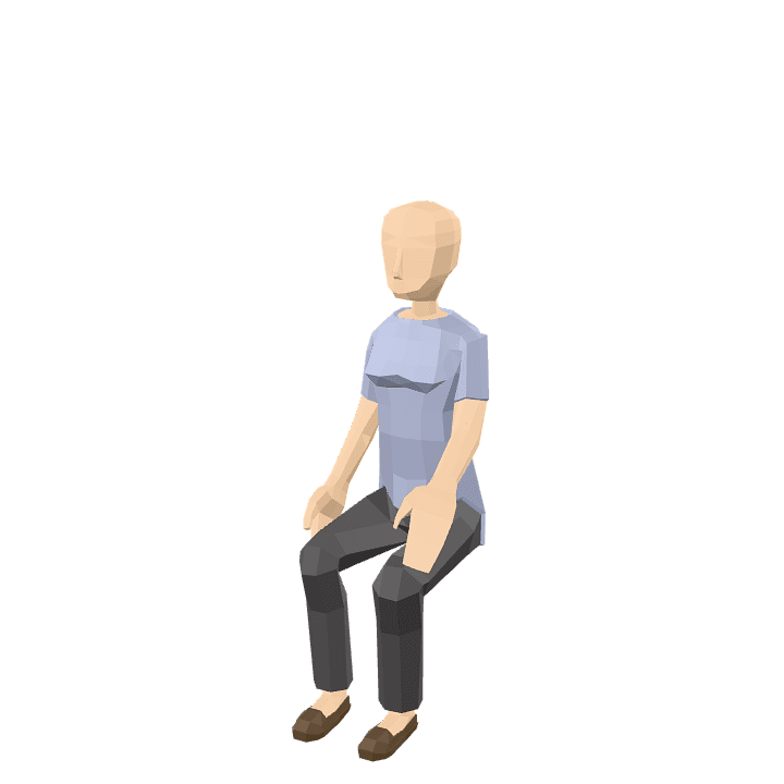 Female-character, Woman, Sitting 3D model. Free for use. - Image 1