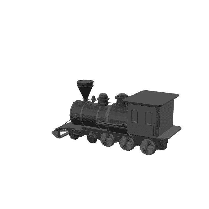 Locomotive-front, Train, Engine 3D model. Free for use. - Image 1