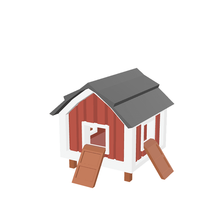 Chicken-coop, Chicken-house, Farm 3D model. Free for use. - Image 1