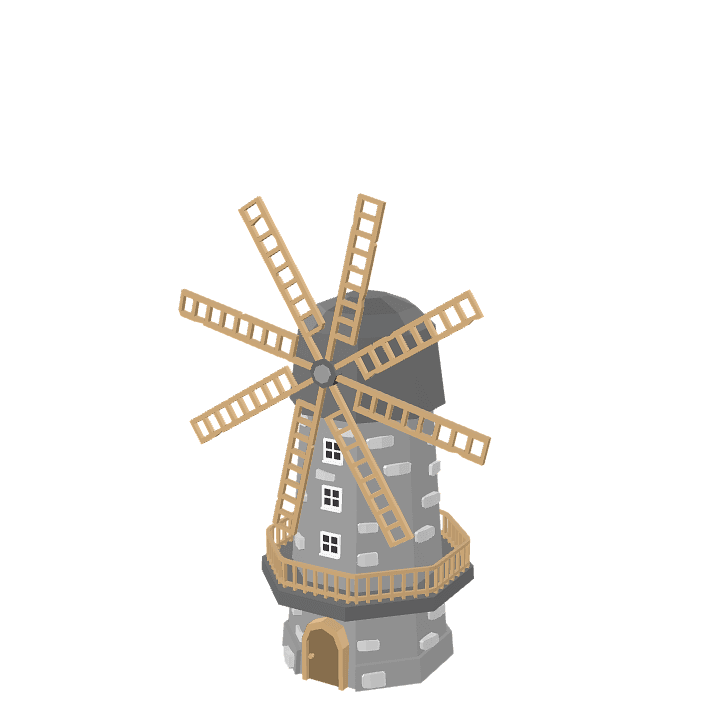 Tower-windmill, Windmill, Building 3D model. Free for use. - Image 1