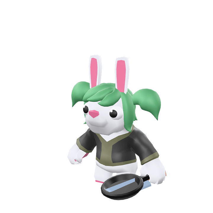 Green-rabbit, Rabbit, Animal 3D model. Free for use.