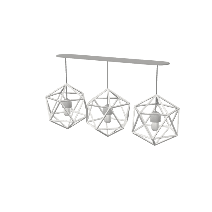 Icosahedron-light, Light, White 3D model. Free for use. - Image 1