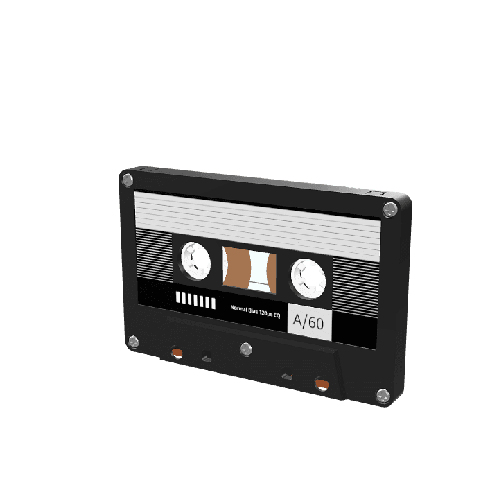 Cassette, Tape, 80s 3D model. Free for use. - Image 1