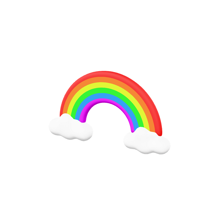 Rainbow, Clouds, To dye 3D model. Free for use. - Image 1