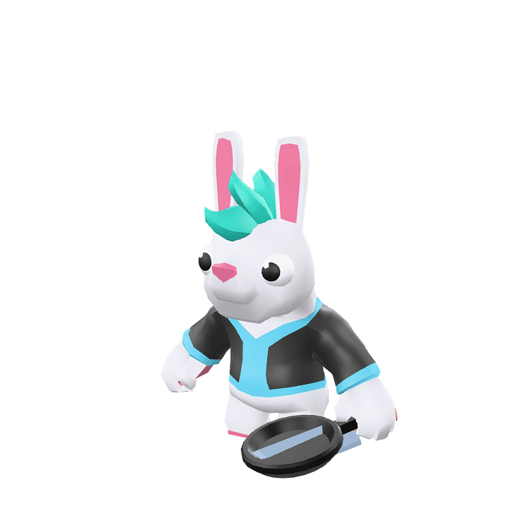 Cyan-rabbit, Rabbit, Animal 3D model. Free for use.