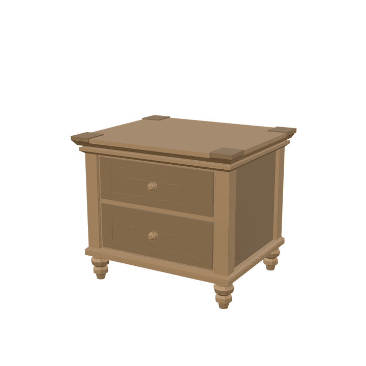 Nightstand, Bedside-table, Wood 3D model. Free for use. - Image 1