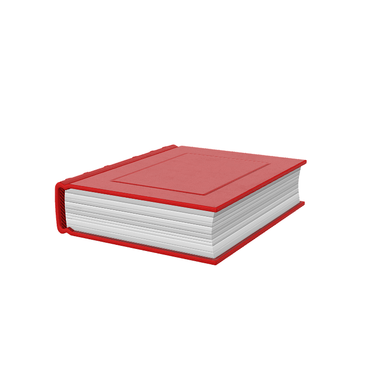 Red book, Closed book, Hardcover book 3D model. Free for use. - Image 1