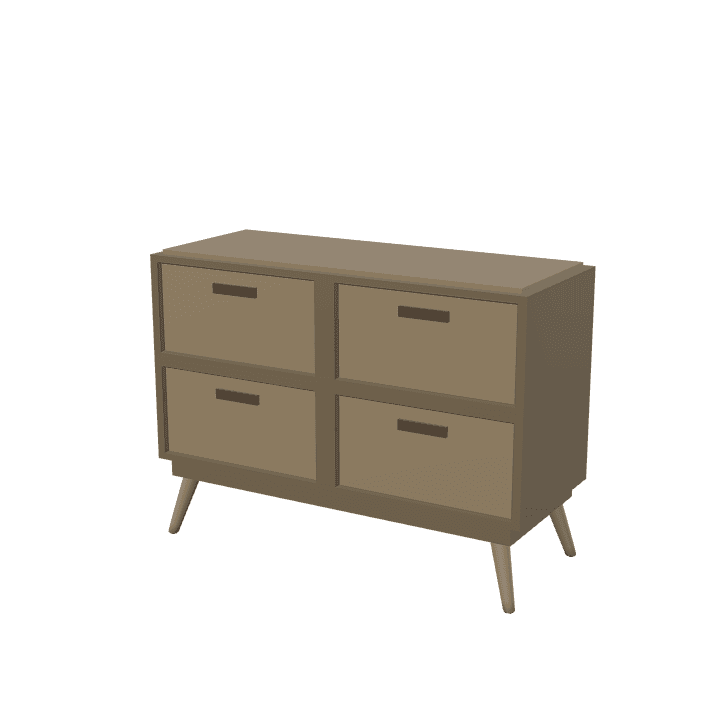 Drawer, Wood, Brown 3D model. Free for use. - Image 1