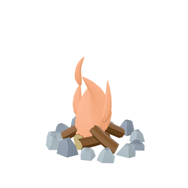 Bonfire, Fire, Lit 3D model. Free for use. - Image 1
