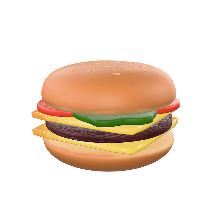 Burger, Cheese, Cheeseburger 3D model. Free for use. - Image 1