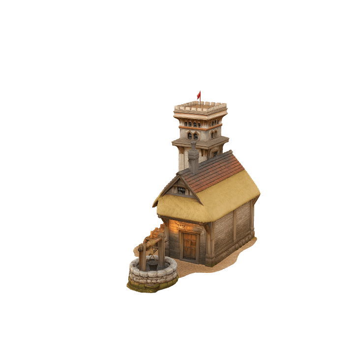 Medieval architecture, Fantasy stone building, Rpg village prop 3D model. Free for use. - Image 1