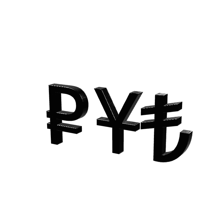 Currency-symbols, Money, Finance 3D model. Free for use.