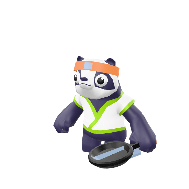 Panda, Animal, Black 3D model. Free for use.