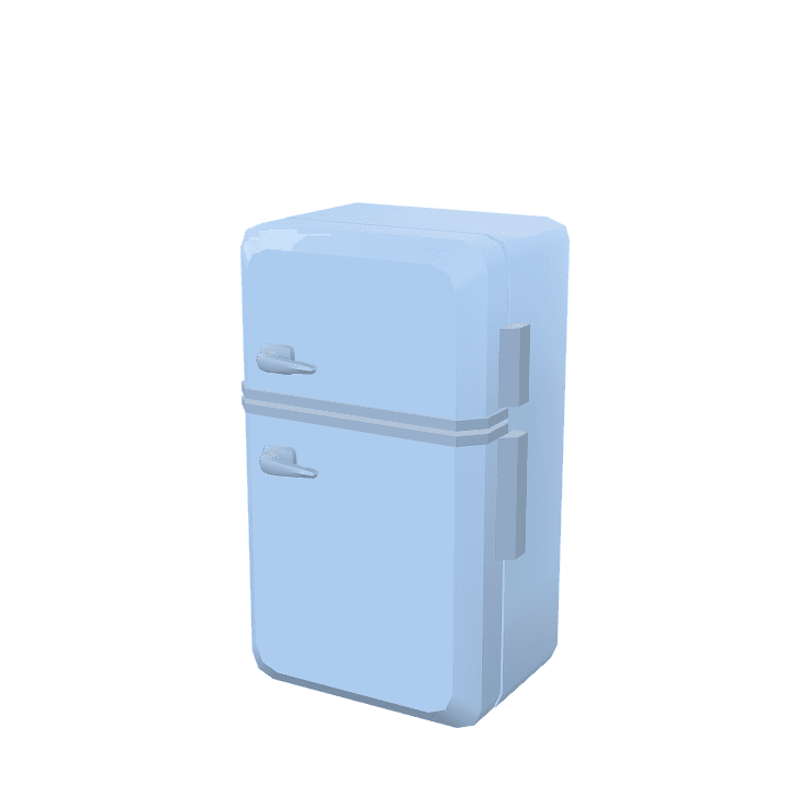Fridge, Refrigerator, White 3D model. Free for use. - Image 1