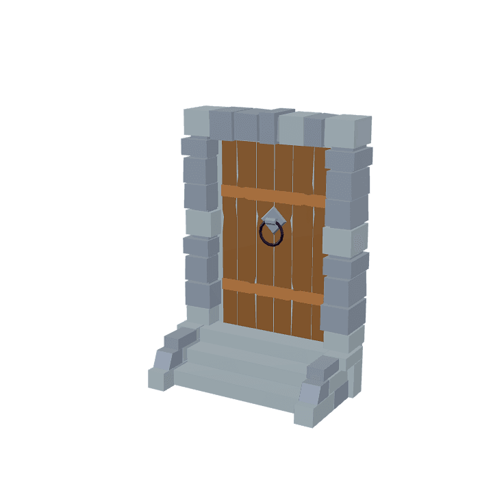 Straight-door, Door, Wood 3D model. Free for use. - Image 1