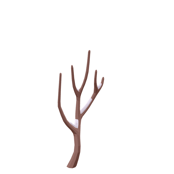 Willow-tree, Dead, Snow 3D model. Free for use. - Image 1