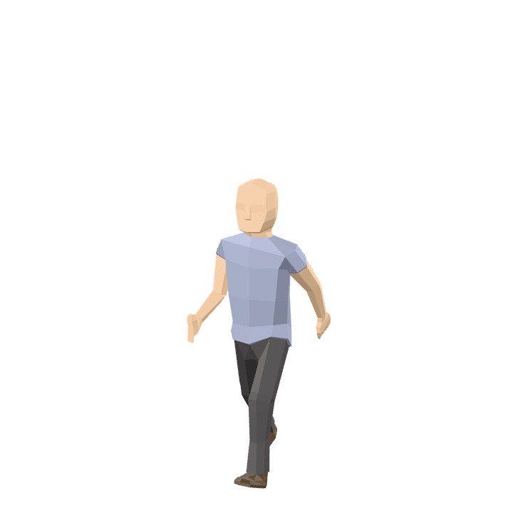 Male-character, Man, Running 3D model. Free for use. - Image 1