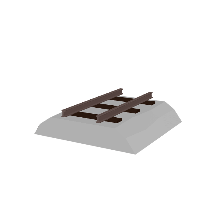 Railroad, Track, Low poly 3D model. Free for use. - Image 1