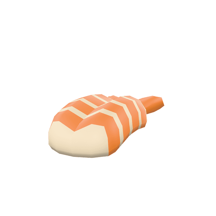 Ebi, Food-ingredient, Shrimp 3D model. Free for use.