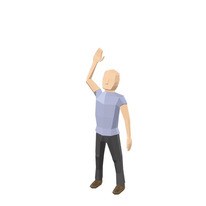 Male-character, Man, Standing 3D model. Free for use. - Image 1
