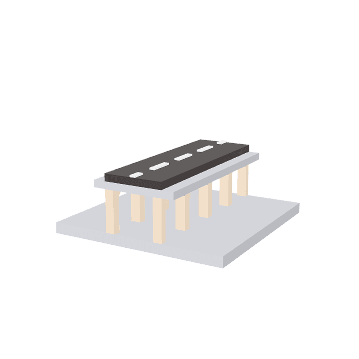 Street-bridge, Bridge, Road 3D model. Free for use. - Image 1