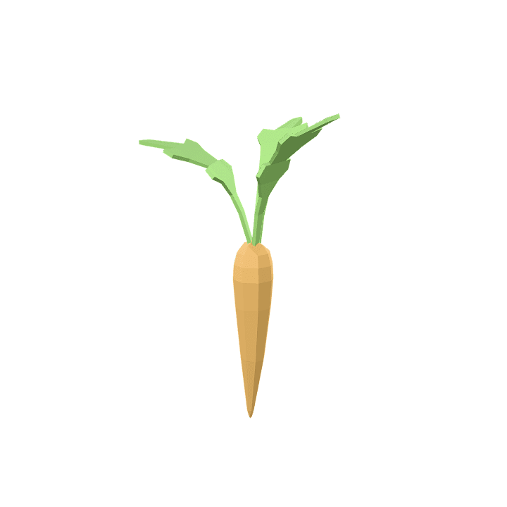 Carrot, Vegetable, Orange 3D model. Free for use.