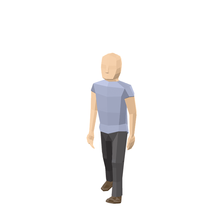 Male-character, Man, Walking 3D model. Free for use. - Image 1
