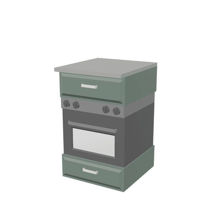 Kitchen-oven, Oven, Stove 3D model. Free for use. - Image 1