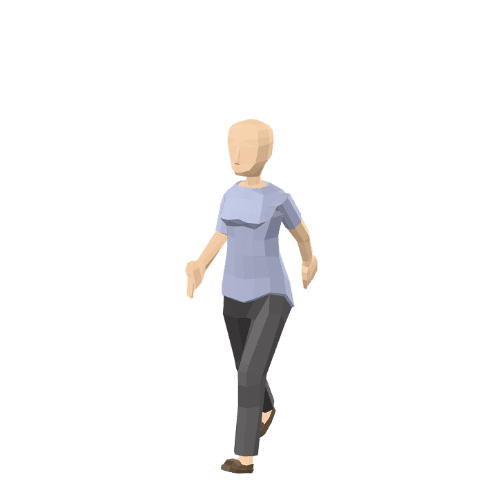 Female-character, Woman, Running 3D model. Free for use. - Image 1