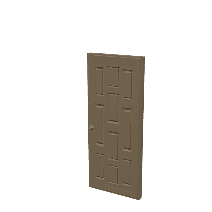 Door, Wood, Brown 3D model. Free for use. - Image 1