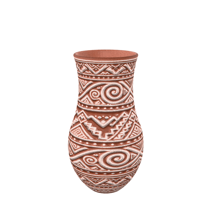Vase, Container, Clay 3D model. Free for use. - Image 1
