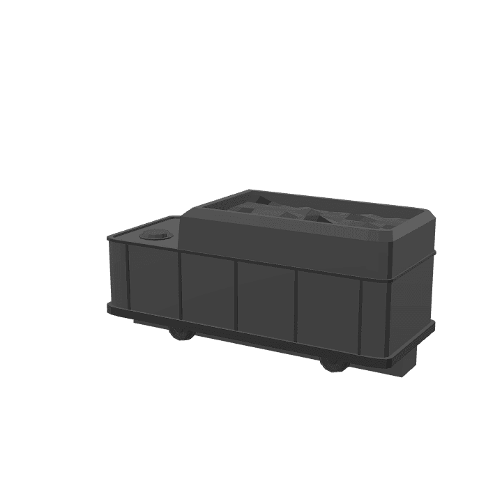 Locomotive, Coal-tender, Train 3D model. Free for use. - Image 1