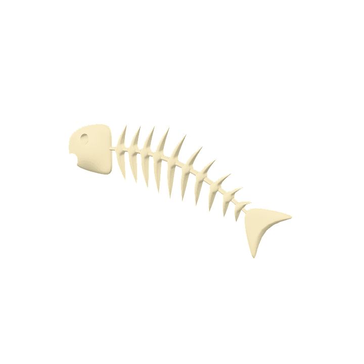 Fish, Herringbone, Bone 3D model. Free for use. - Image 1