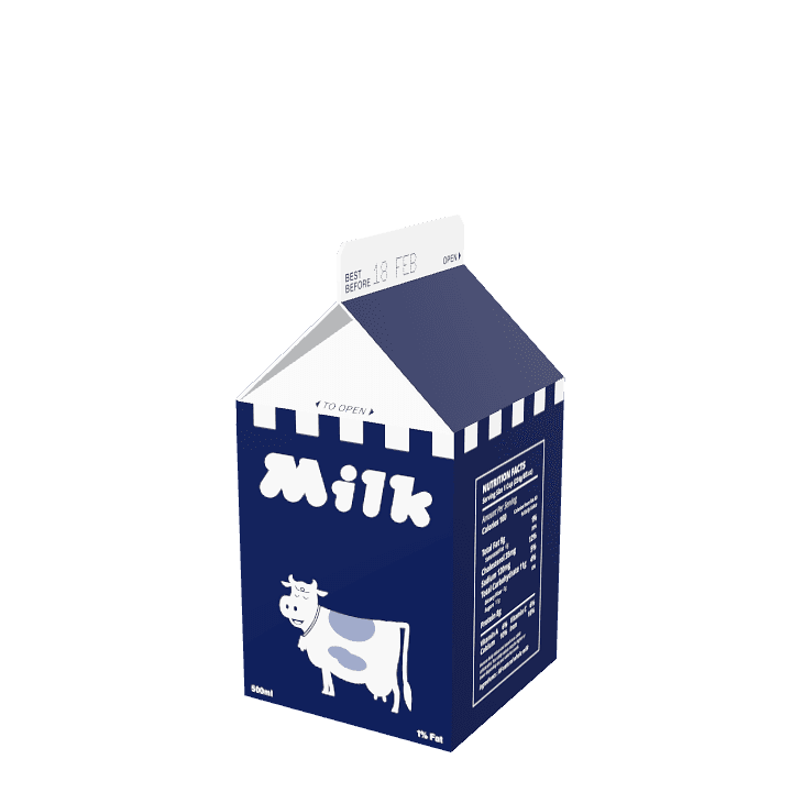 Milk, Carton, Dairy 3D model. Free for use. - Image 1
