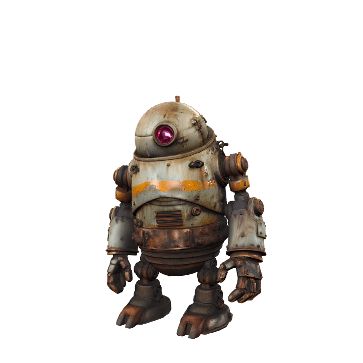 Robot, Steampunk robot, Robot character 3D model. Free for use. - Image 1