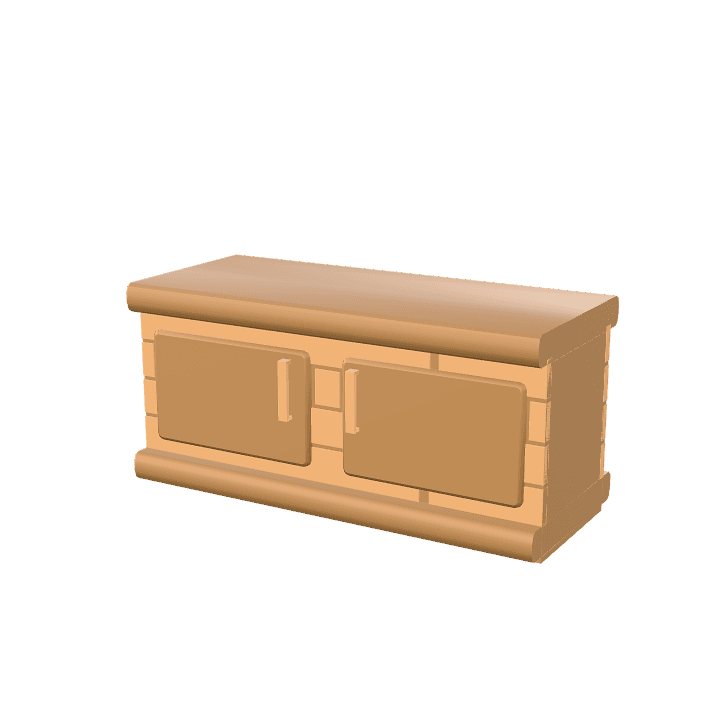 Counter-with-doors, Counter, Kitchen 3D model. Free for use. - Image 1