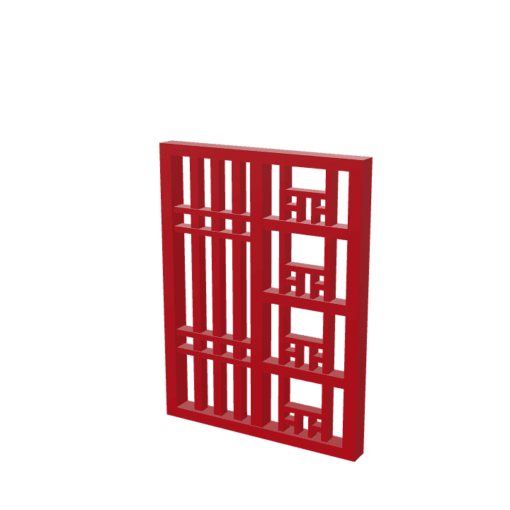 Red-wood-wall, Wall, Wood 3D model. Free for use. - Image 1