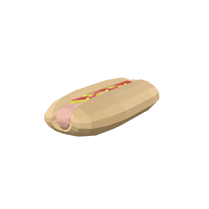 Hotdog, Food, Sausage 3D model. Free for use. - Image 1