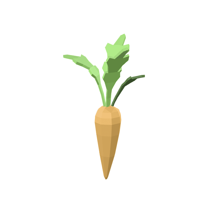 Carrot, Vegetable, Orange 3D model. Free for use. - Image 1