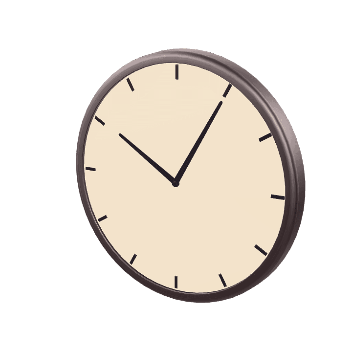 Wall clock, Round clock, Analog clock 3D model. Free for use. - Image 1