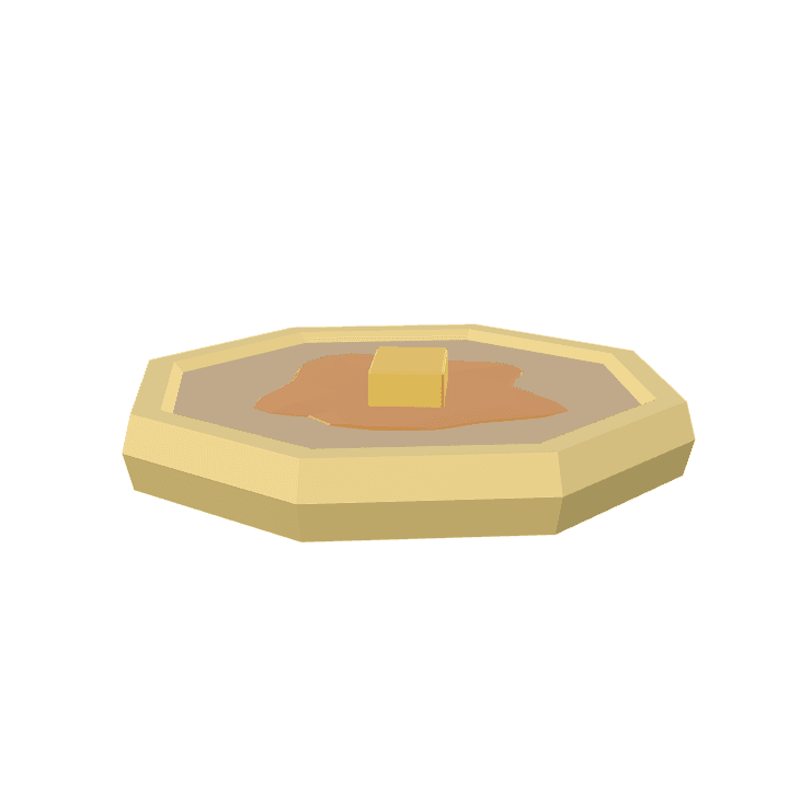 Pancake, Food, Yellow 3D model. Free for use.