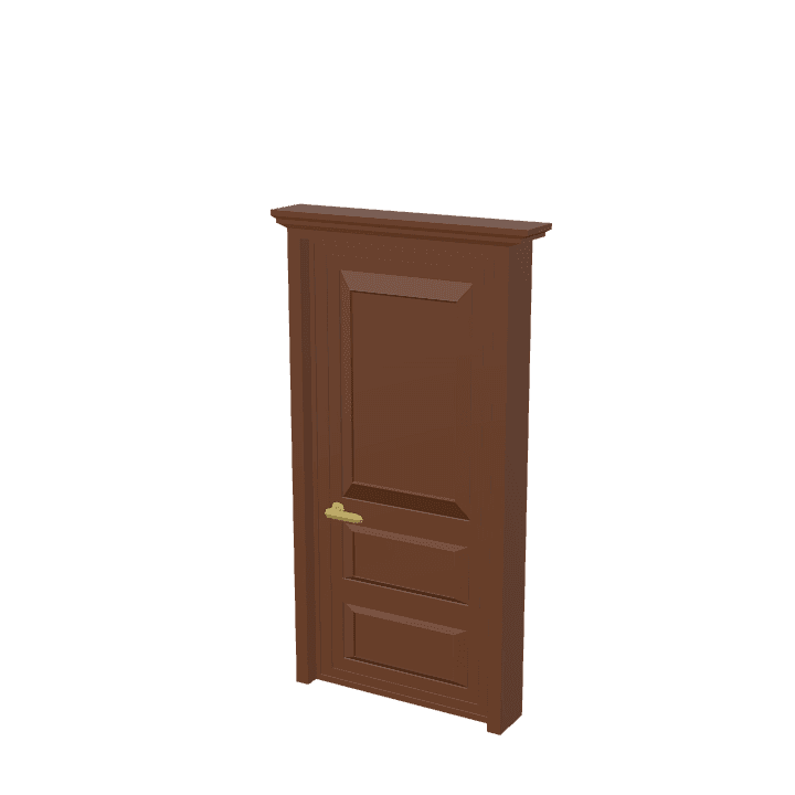 Door, Wood, Brown 3D model. Free for use. - Image 1